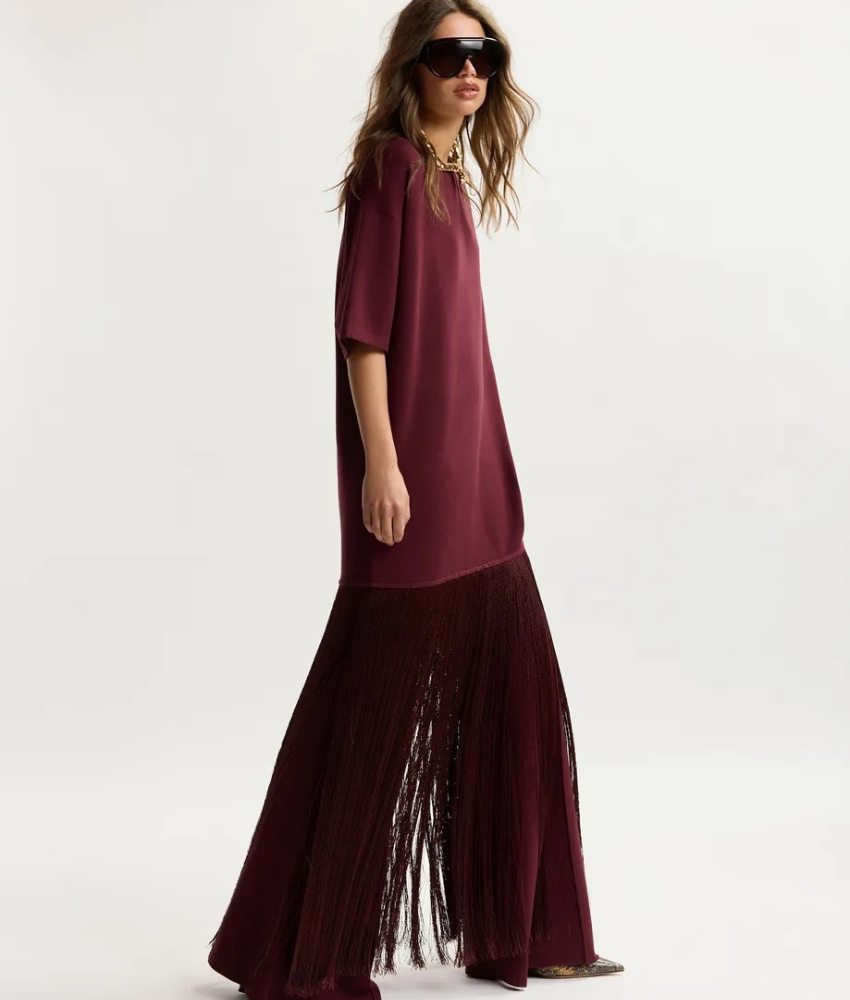 Essential Antwerp Keremony Fringe Dress Deep