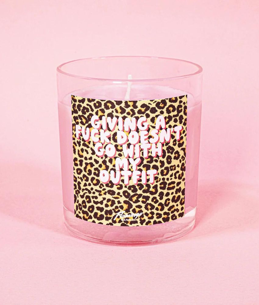 Flamingo Giving a F*ck Candle