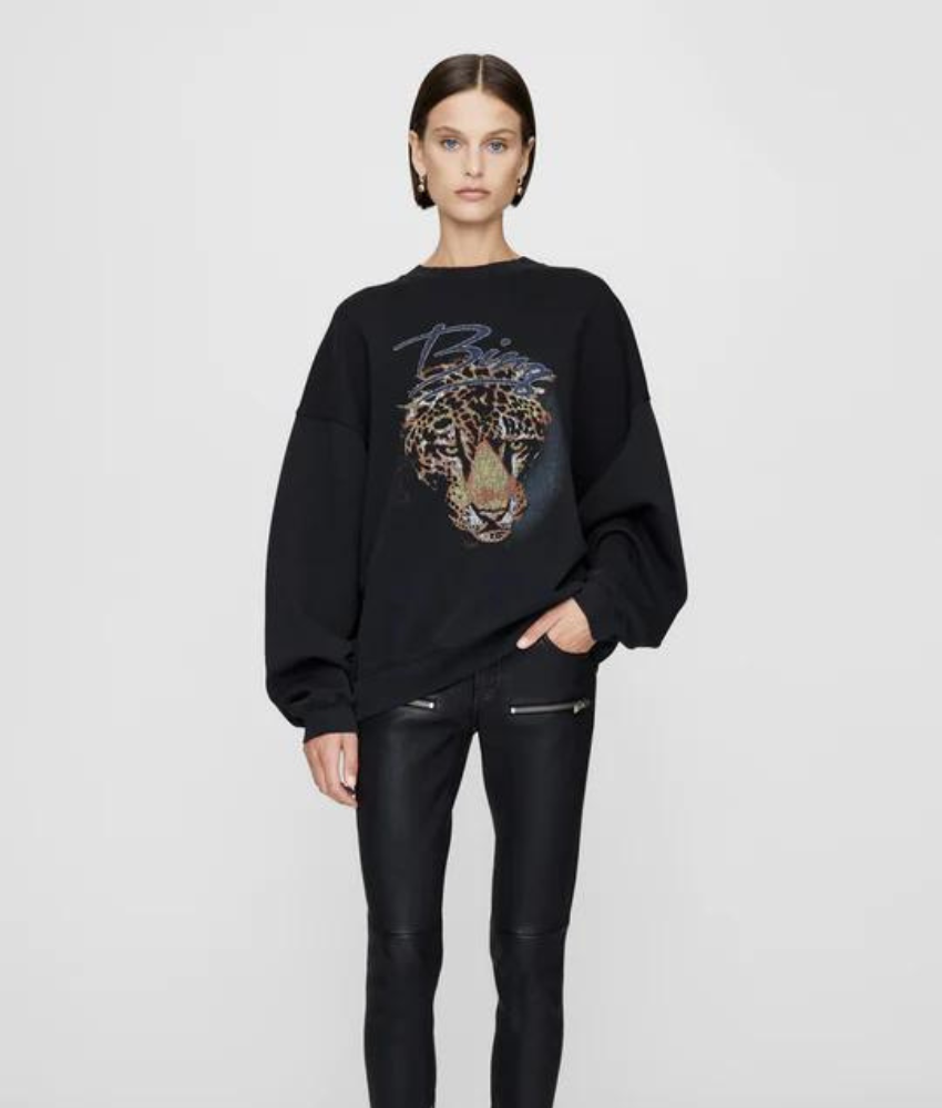 Anine Bing Harvey Leopard Sweatshirt nosix