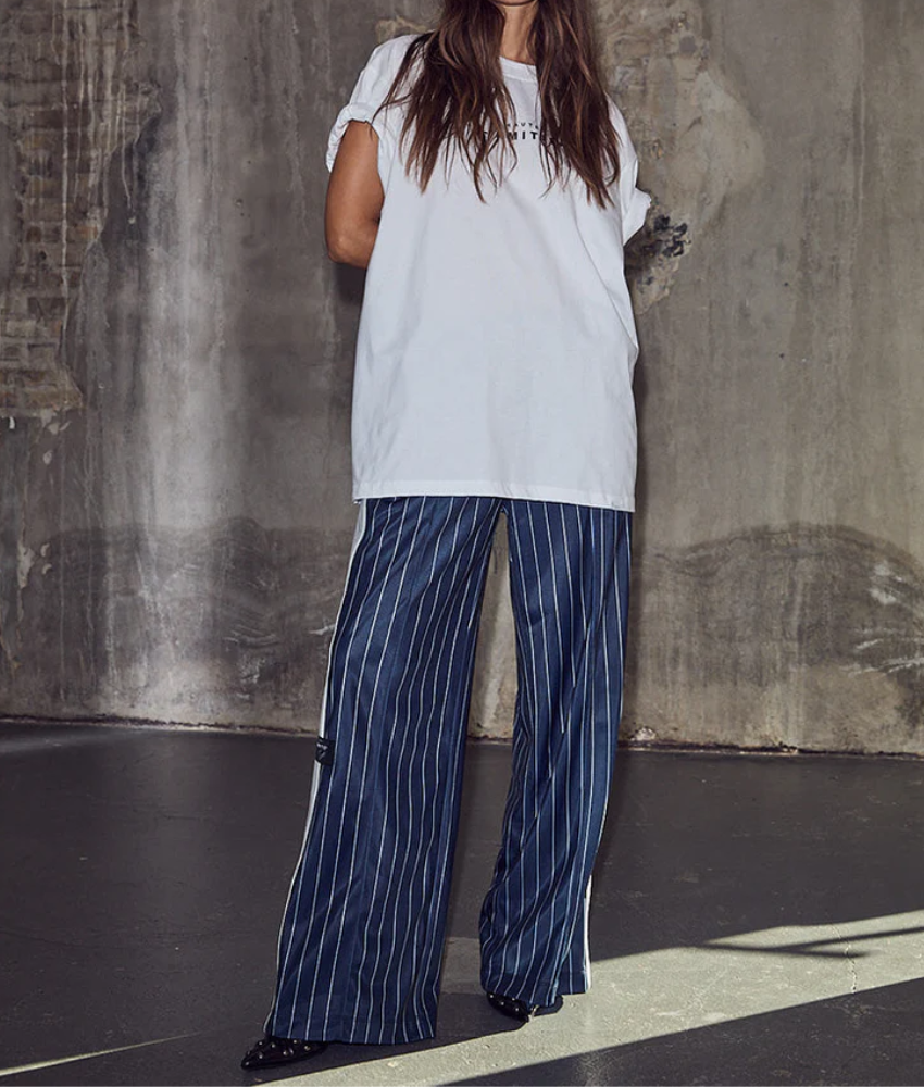HAUTE LAMITIE Baggy Pin Stripe Track Pants