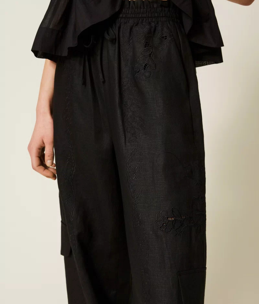 Twinset Linen Anglaise Trouser