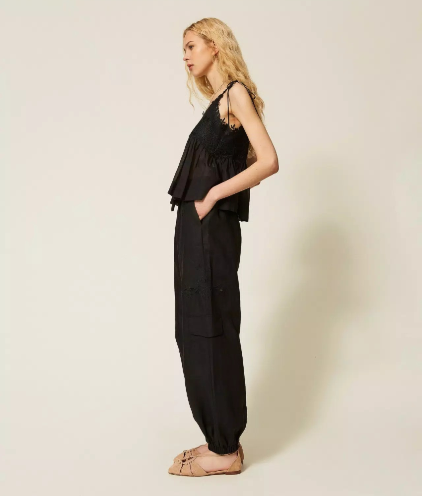 Twinset Linen Anglaise Trouser