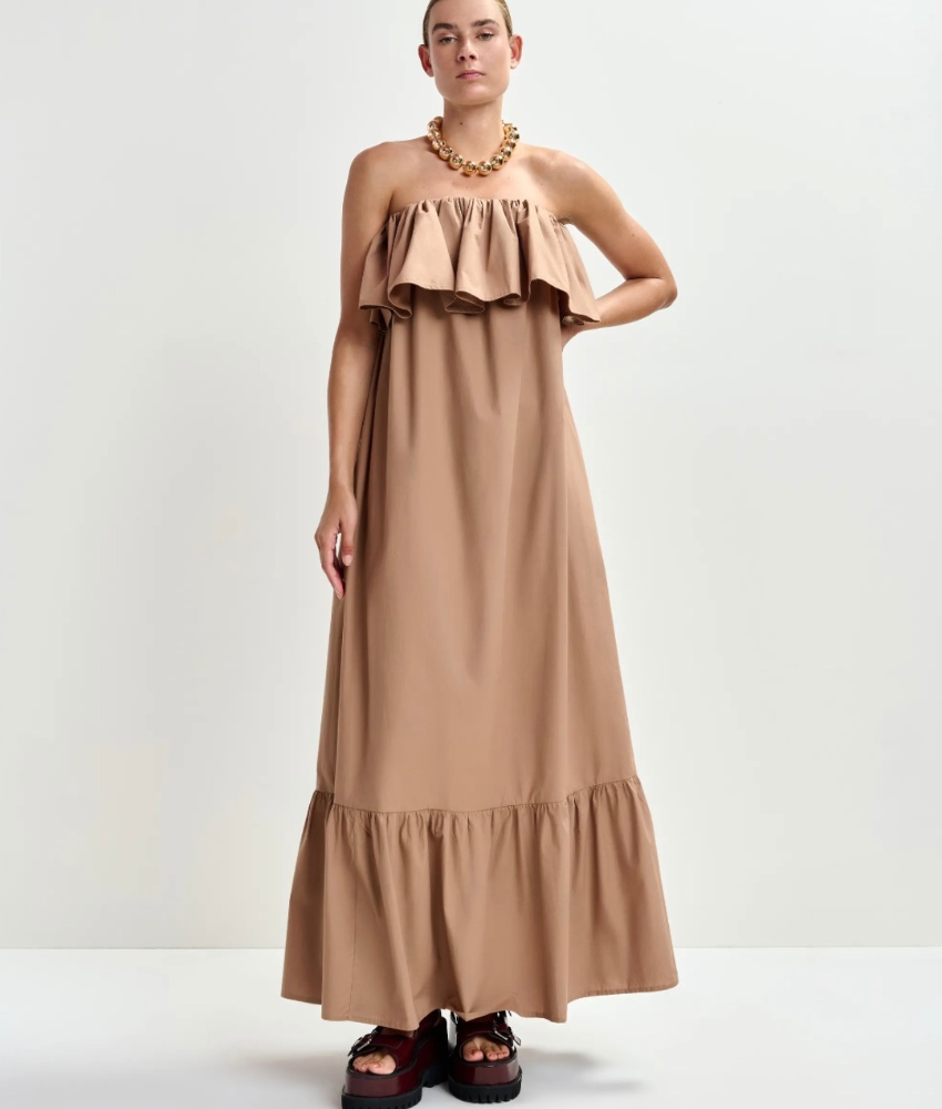 Essentiel Antwerp Joyce Belted Ruffle Dress