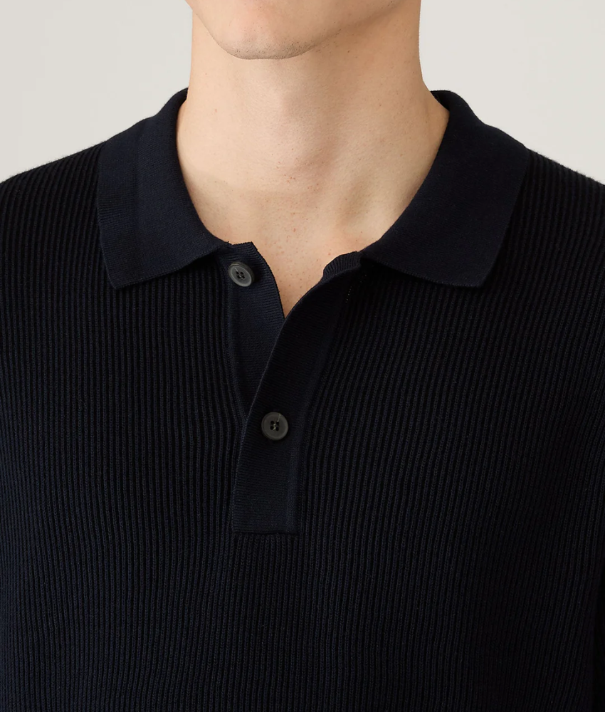 Sunspel Contrast Rib Polo Shirt