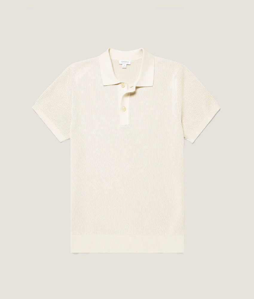 Sunspel Contrast Rib Polo Shirt