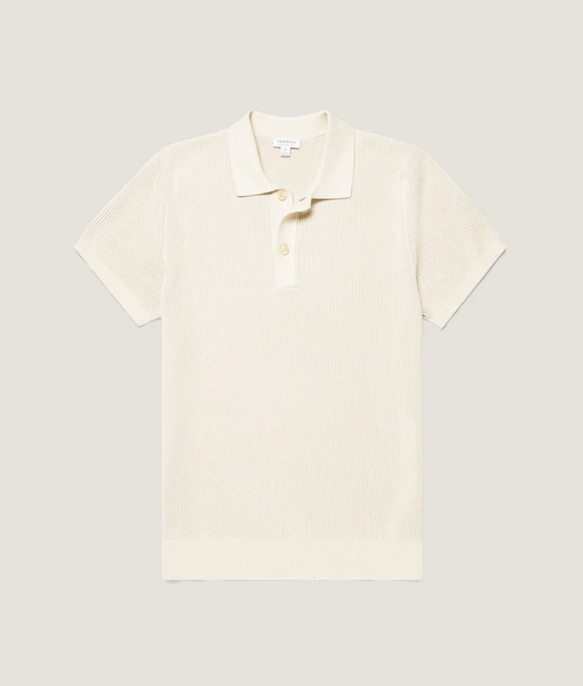 Sunspel Contrast Rib Polo Shirt