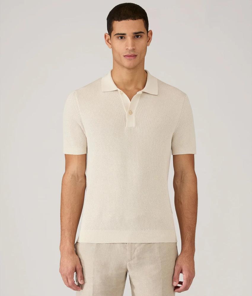 Sunspel Contrast Rib Polo Shirt