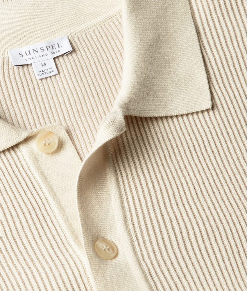 Sunspel Contrast Rib Polo Shirt