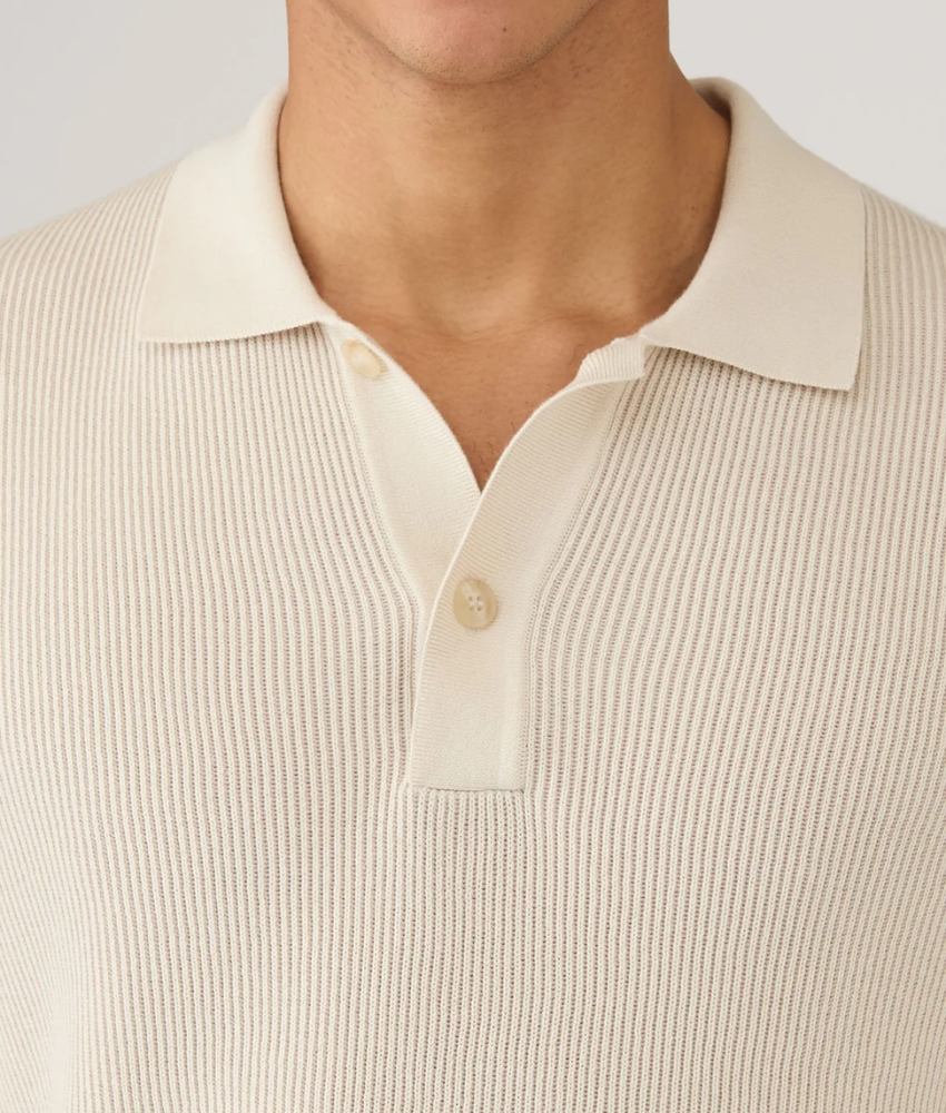 Sunspel Contrast Rib Polo Shirt