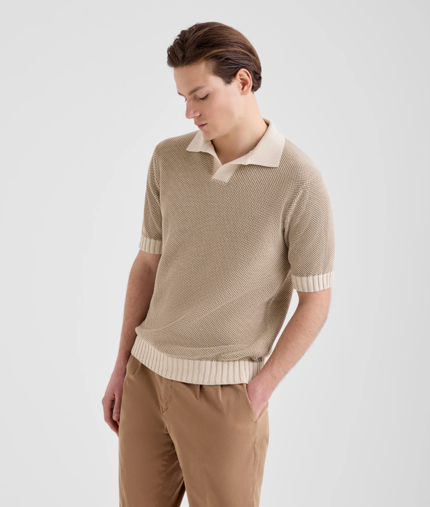 Filippo de Laurentiis Textured Skipper Polo