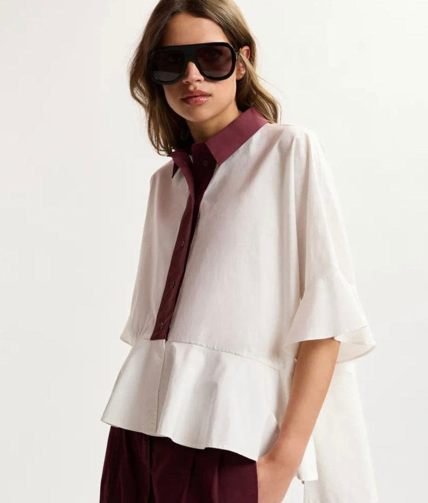 Essential Antwerp Kaylee Peplum Ruffle Shirt