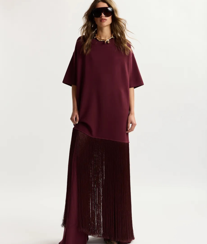Essential Antwerp Keremony Fringe Dress Deep