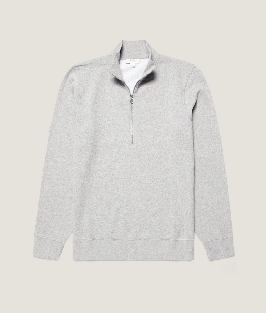 Sunspel Loopback Half Zip Sweatshirt