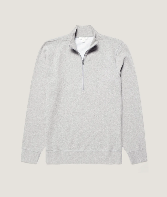 Sunspel Loopback Half Zip Sweatshirt