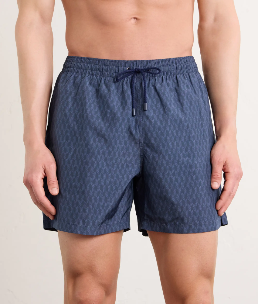 Canali Straight-Leg Mid-Length Printed Swim Shorts