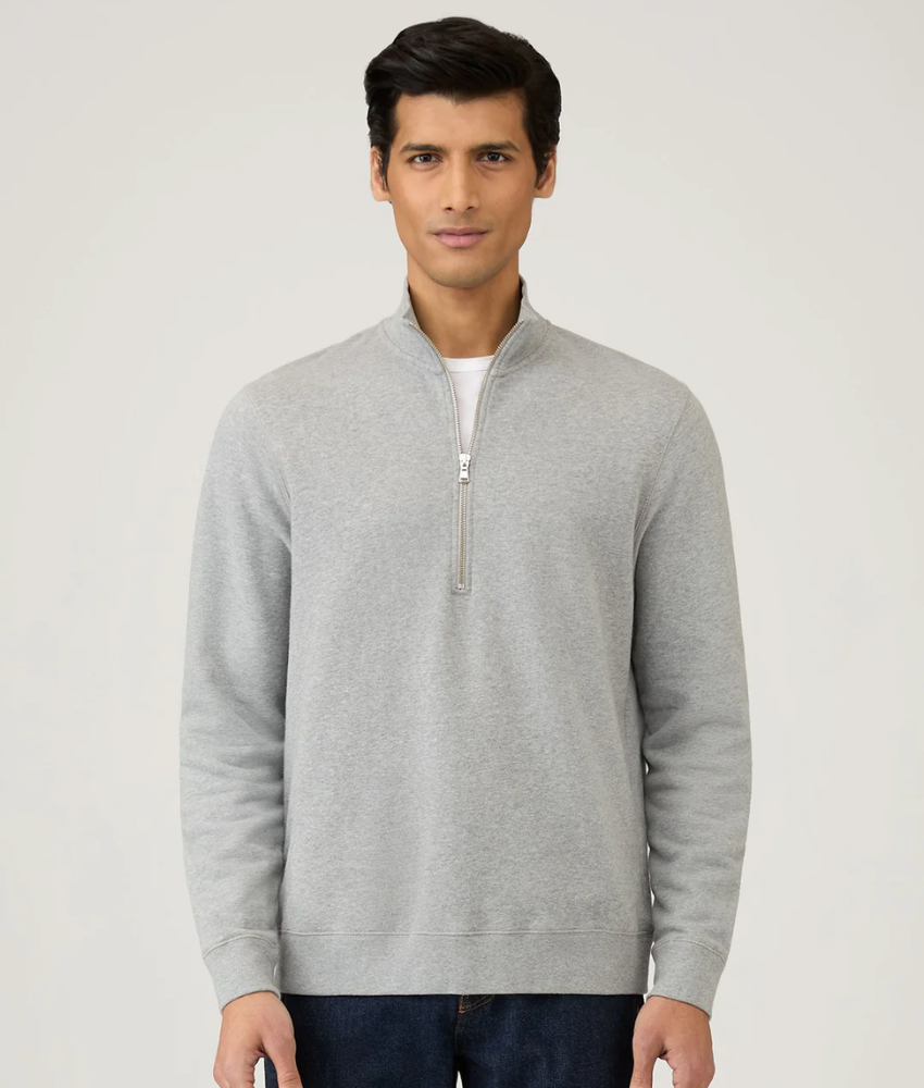 Sunspel Loopback Half Zip Sweatshirt