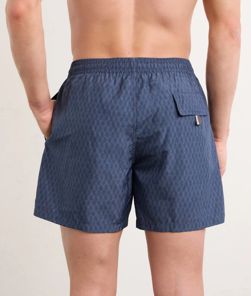 Canali Straight-Leg Mid-Length Printed Swim Shorts