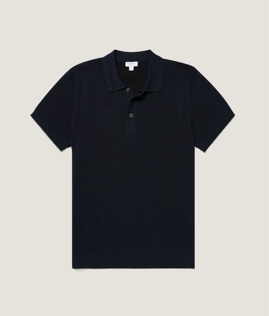Sunspel Contrast Rib Polo Shirt