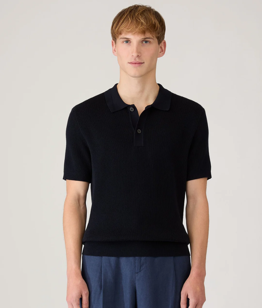 Sunspel Contrast Rib Polo Shirt