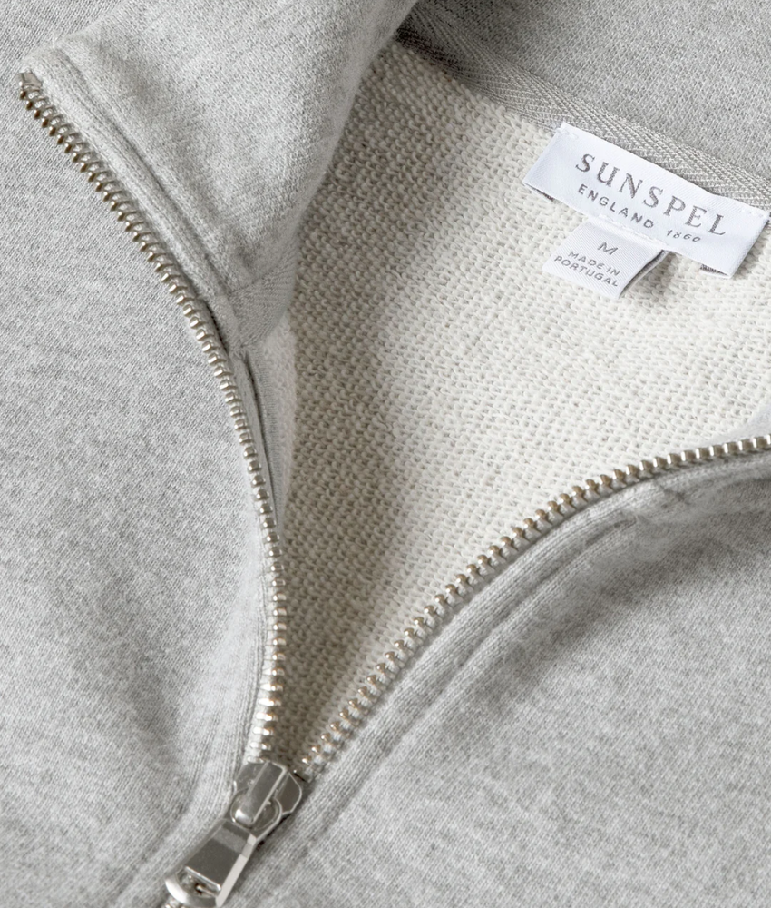 Sunspel Loopback Half Zip Sweatshirt