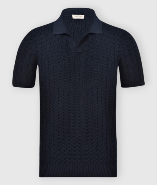 Gran Sasso Ribbed Skipper Neck Polo