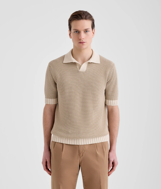 Filippo de Laurentiis Textured Skipper Polo