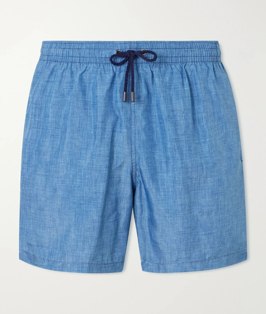 Canali Straight-Leg Mid-Length Swim Shorts