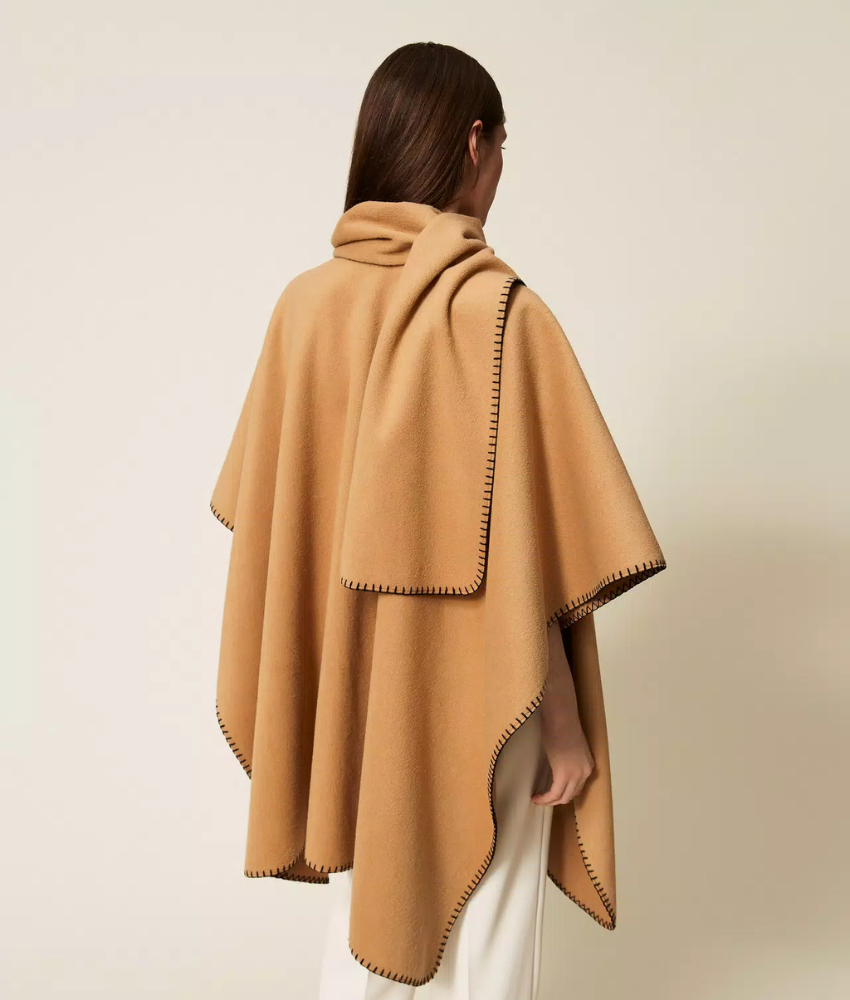 Twinset Woven Cape with Scarf