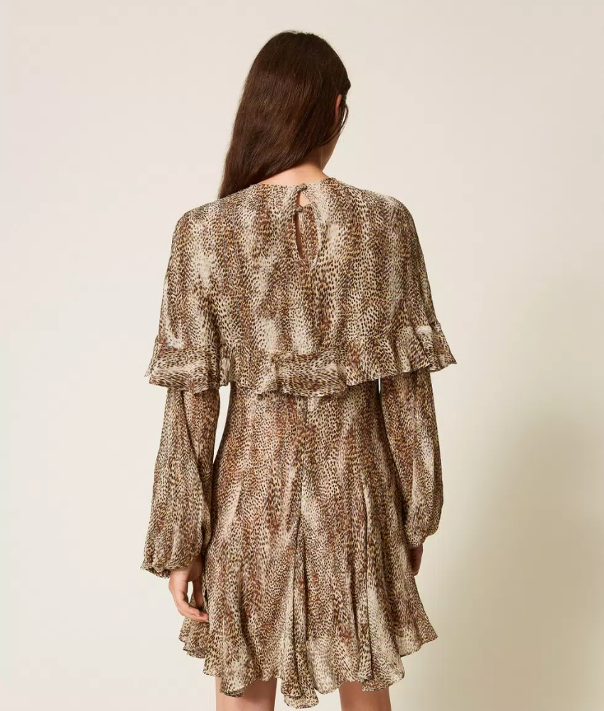 Twinset Animal Print Creponne Dress