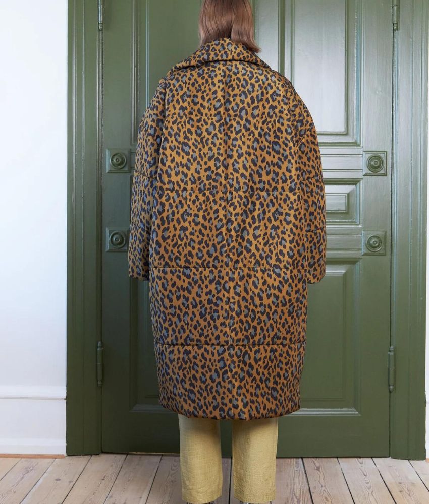 Leopard print coat on sale grey