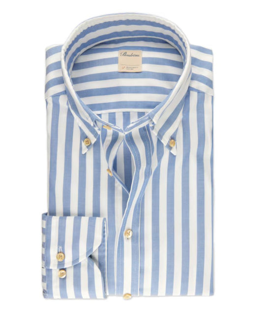 Stenstroms Blue Stripe Oxford Shirt