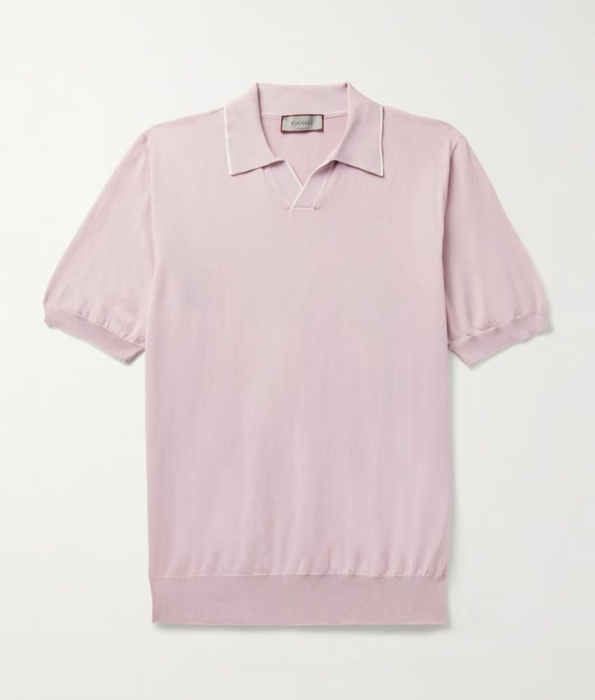 Canali Open Neck Polo