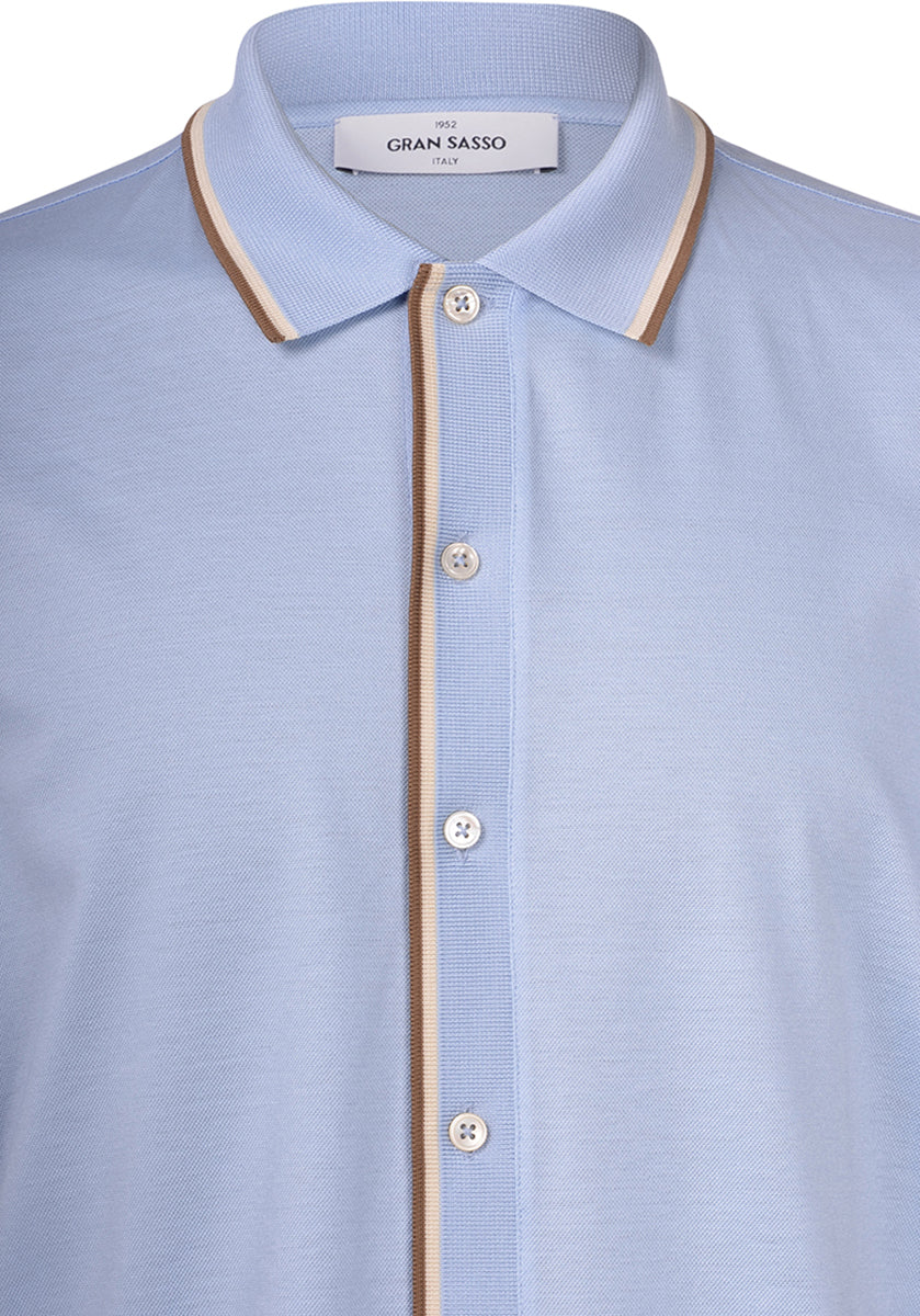 Gran Sasso Shirt with Knitted Collar