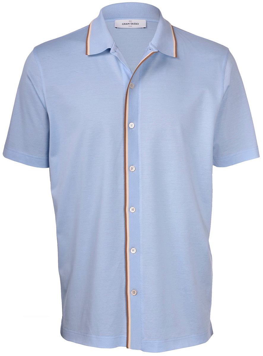 Gran Sasso Shirt with Knitted Collar