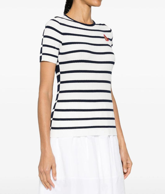 Twinset Striped Cut-Out T Shirt