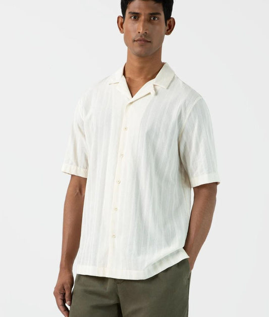 Sunspel Embroidered Stripe Shirt