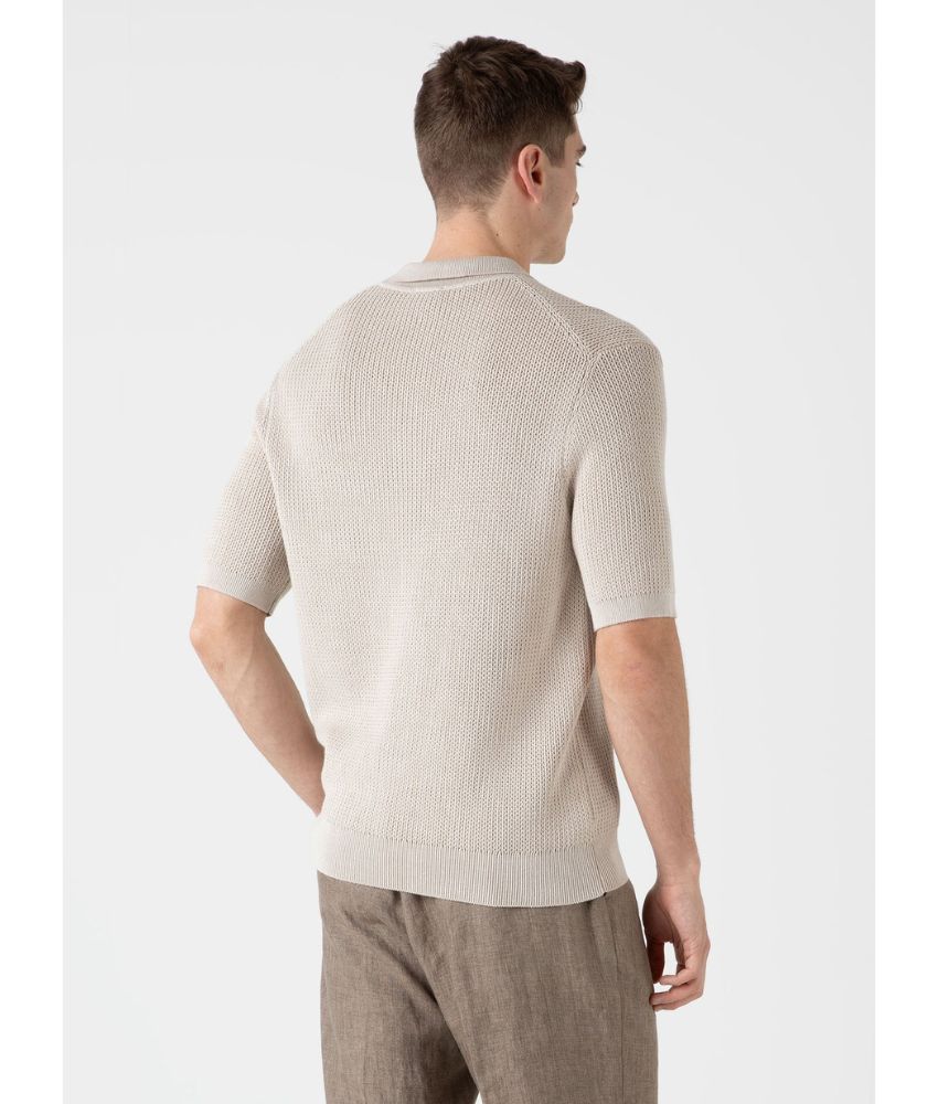 Sunspel Textured Knitted Polo