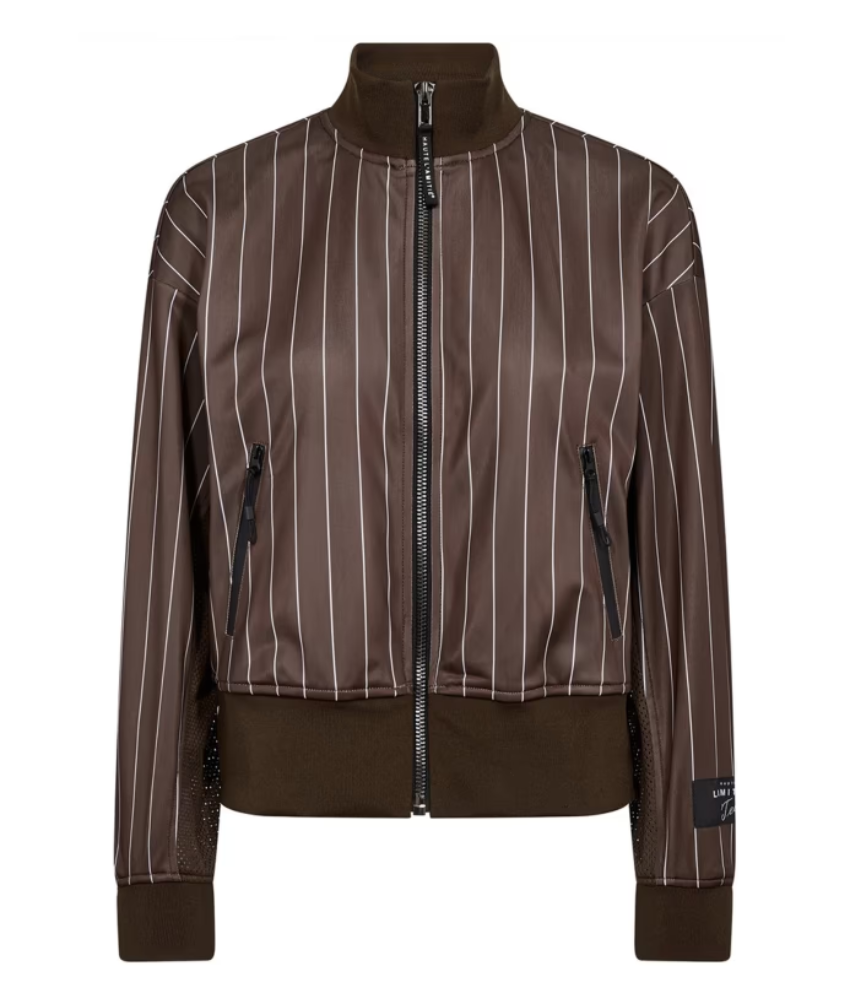 The Haute L'Amitié Pin Stripe Sweat Bomber Jacket