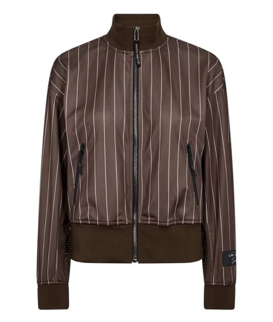 The Haute L'Amitié Pin Stripe Sweat Bomber Jacket