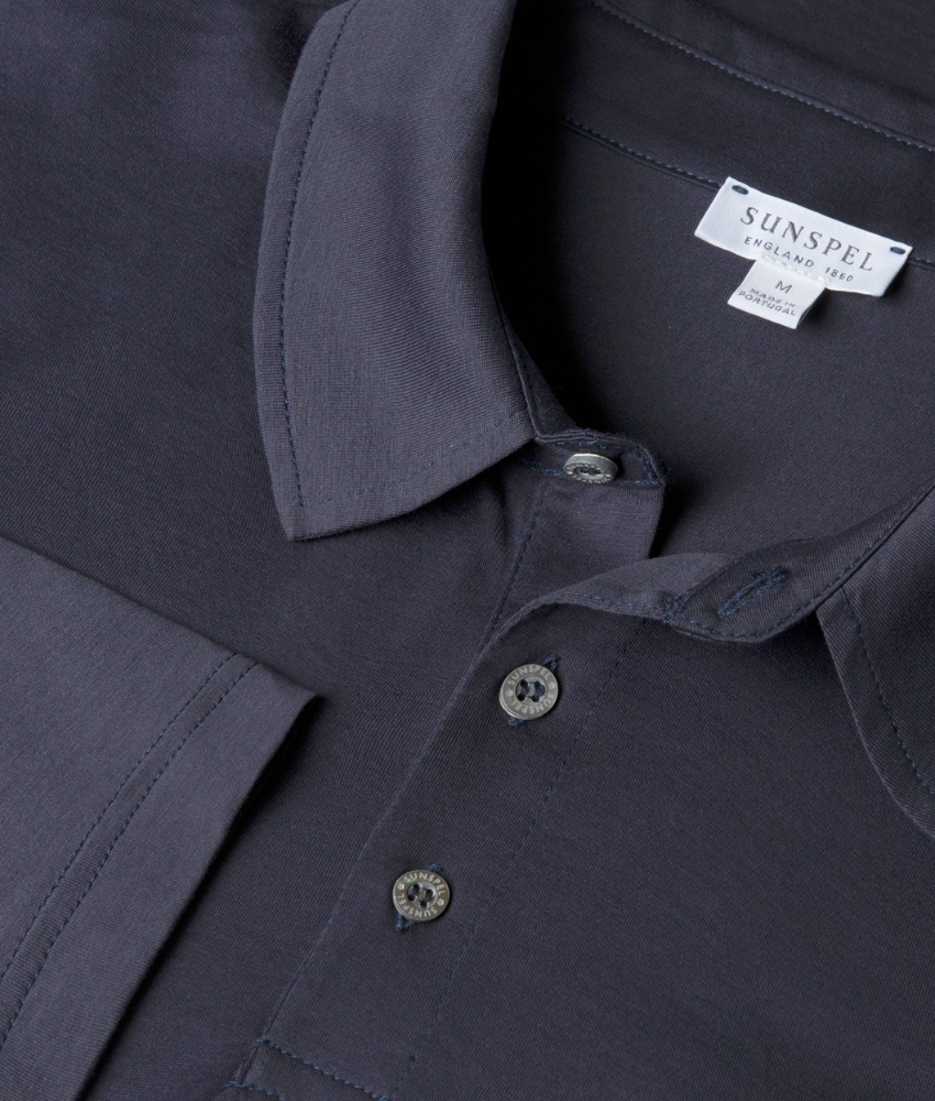 Sunspel Long Sleeve Polo Shirt