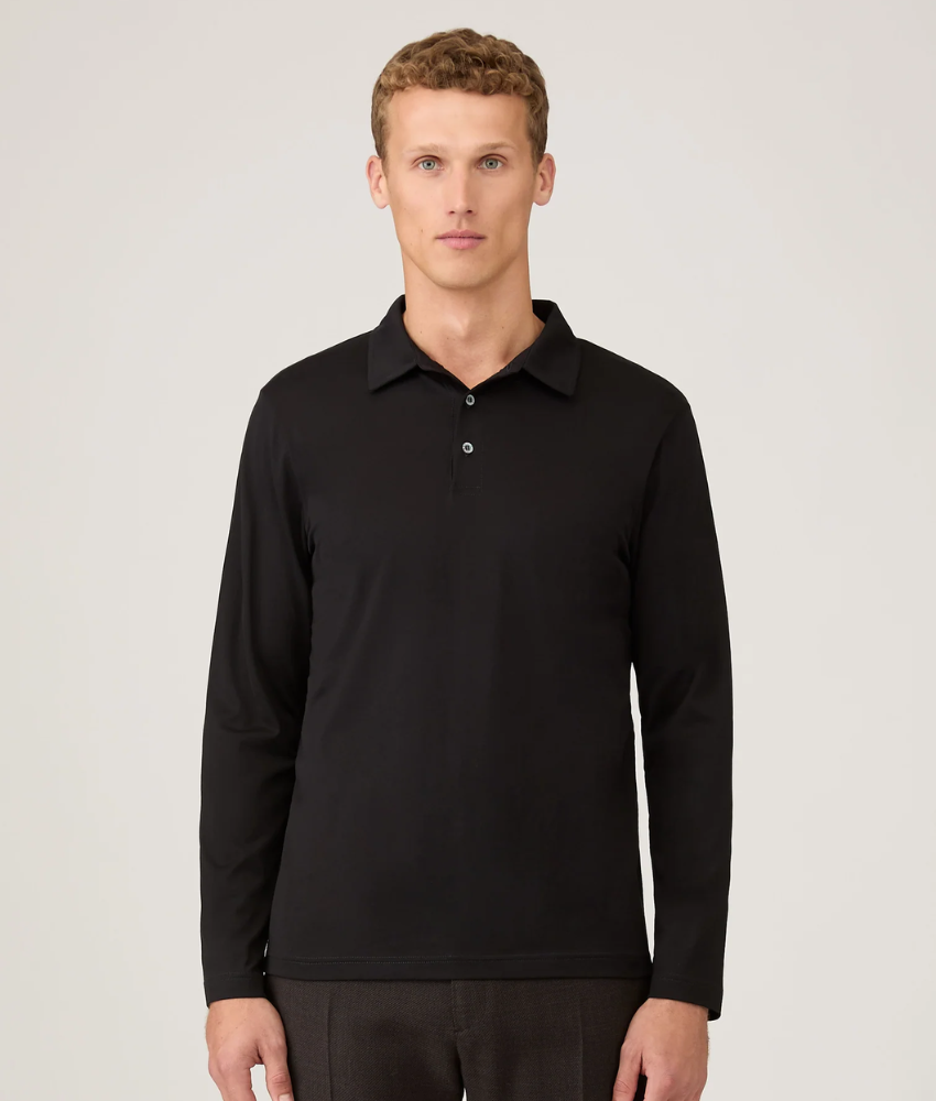 Sunspel Long Sleeve Jersey Polo