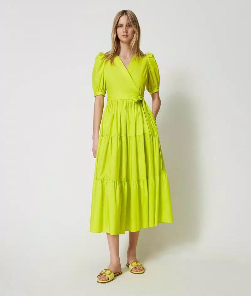 Twinset Long Poplin Wrap Dress