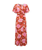 Zetna Dress Palm Floral